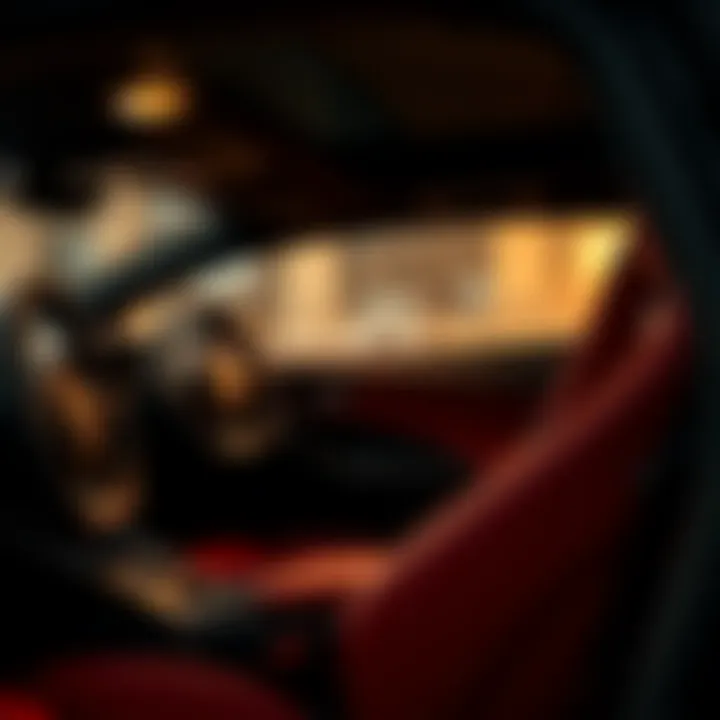 Interior features of a luxury Lamborghini