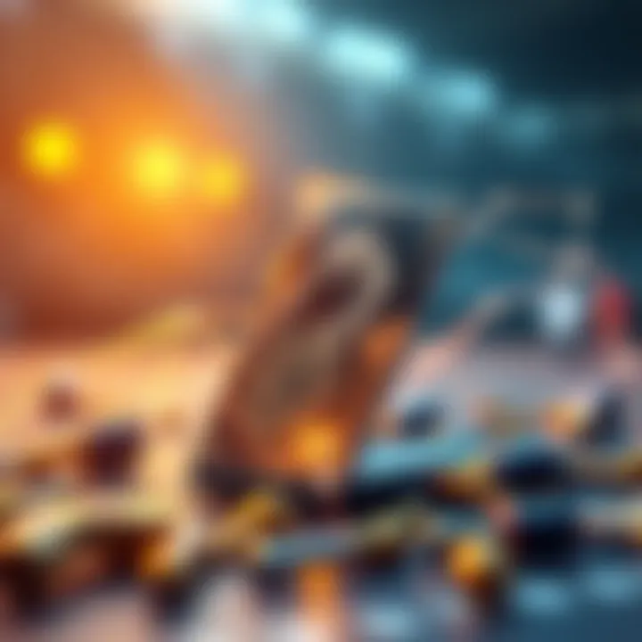 Representation of blockchain technology integrated with sports collectibles