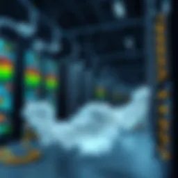 Illustration of cloud mining concept