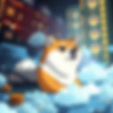 Cloud mining concept illustration