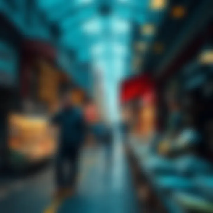 A dynamic marketplace scene for digital art transactions