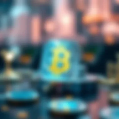 Artistic interpretation of blockchain technology and NFTs.