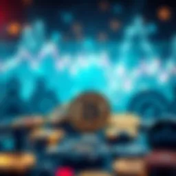 A visual representation of various cryptocurrencies in a digital market context