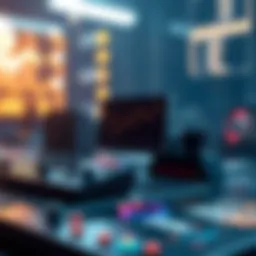 Conceptual visualization of blockchain technology in gaming