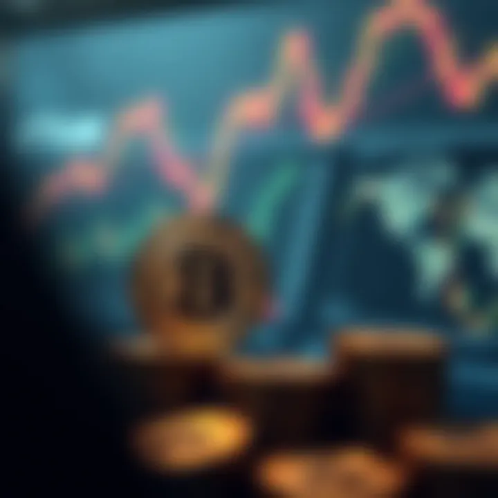 Conceptual art depicting cryptocurrency market trends