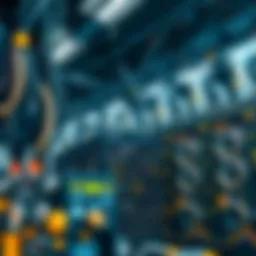 Visual representation of cryptocurrency mining infrastructure