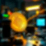 Conceptual representation of cryptocurrency mining