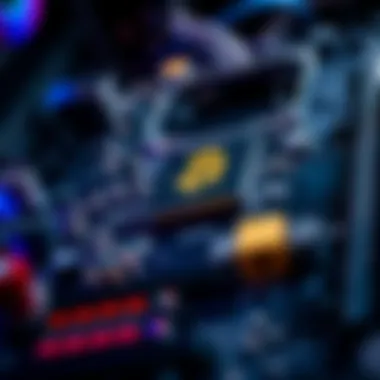 Motherboard for Cryptocurrency Mining A close-up of a motherboard specifically designed for cryptocurrency mining.