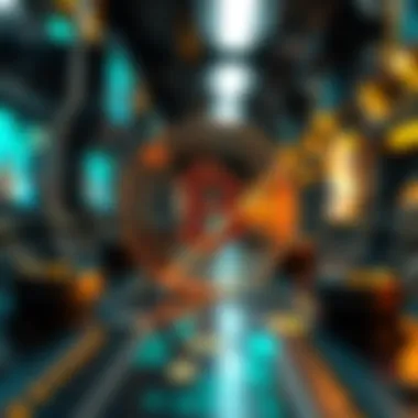 A digital rendering showcasing blockchain technology supporting NFT transactions