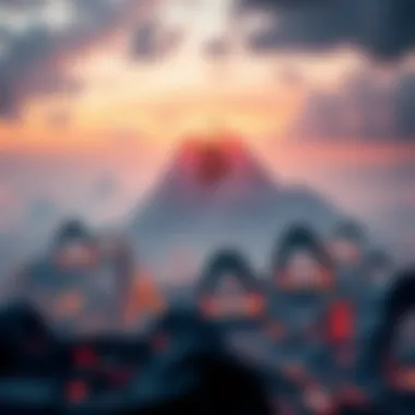 Futuristic visualization of the cryptocurrency landscape