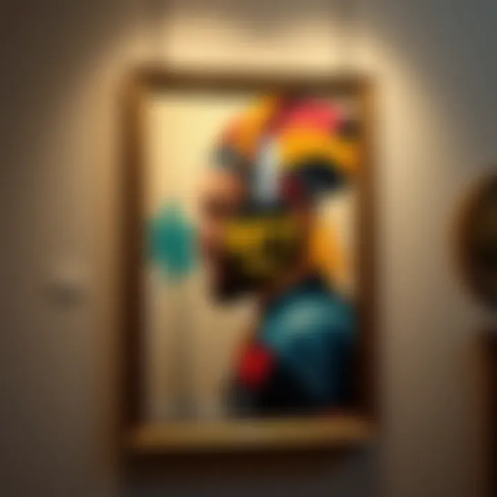 Innovative Art with NFT Integration A modern art piece integrated with a digital NFT tag, showcasing innovation in the art world.