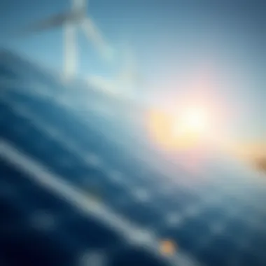 Visual representation of solar energy production and its integration with cryptocurrency
