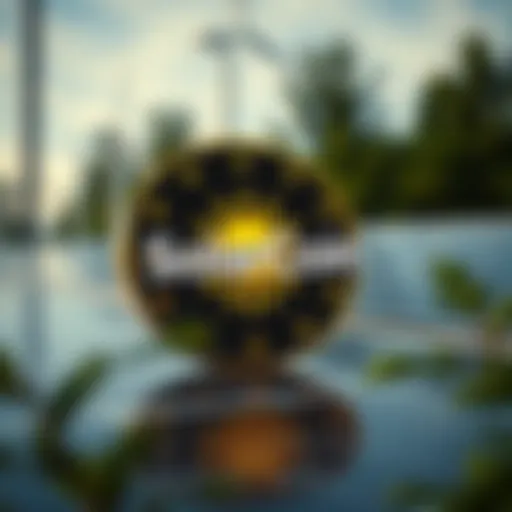 SolarCoin Logo and Representation of Renewable Energy SolarCoin logo representing renewable energy innovation