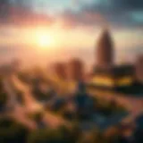 Digital Landscape of Virtual Real Estate Virtual real estate showcased in a digital landscape