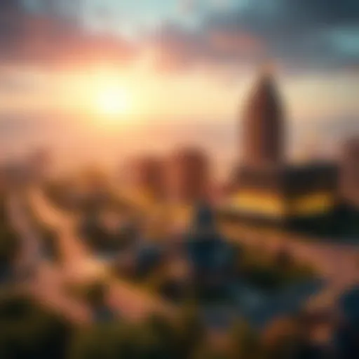 Digital Landscape of Virtual Real Estate Virtual real estate showcased in a digital landscape