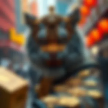 Cultural Impact on Financial Trends A striking image blending elements of pop culture and cryptocurrency trends