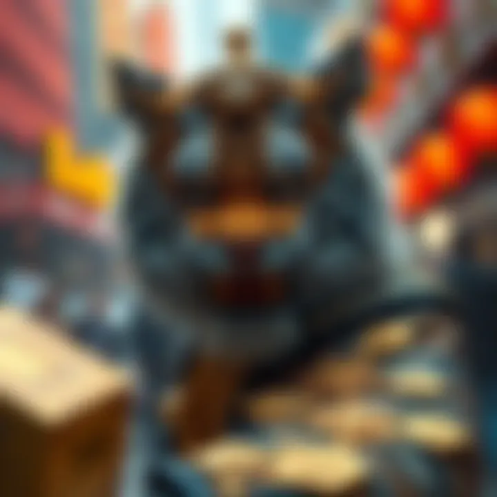 Cultural Impact on Financial Trends A striking image blending elements of pop culture and cryptocurrency trends