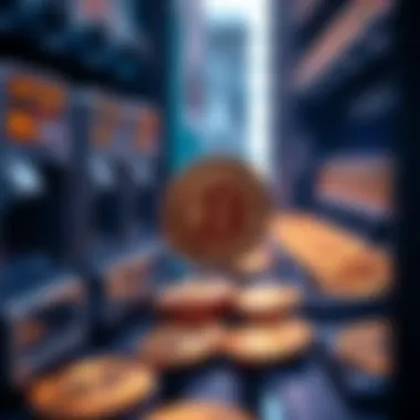 Inserting Bitcoin Coins into the Machine A close-up view of Bitcoin coins being inserted into a vending machine.