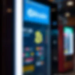 A sleek Bitcoin vending machine showcasing its digital interface.
