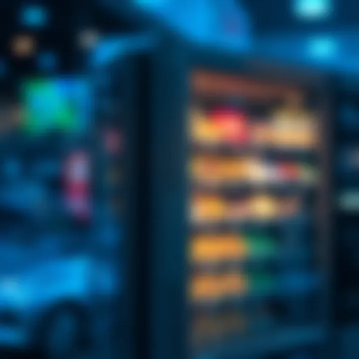 Cryptocurrency Transactions in Action A visual representation of cryptocurrency transactions linked to a vending machine.