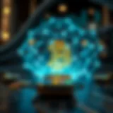 A detailed view of blockchain technology visuals