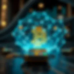A detailed view of blockchain technology visuals