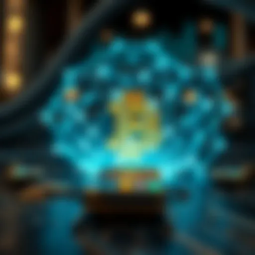 A detailed view of blockchain technology visuals