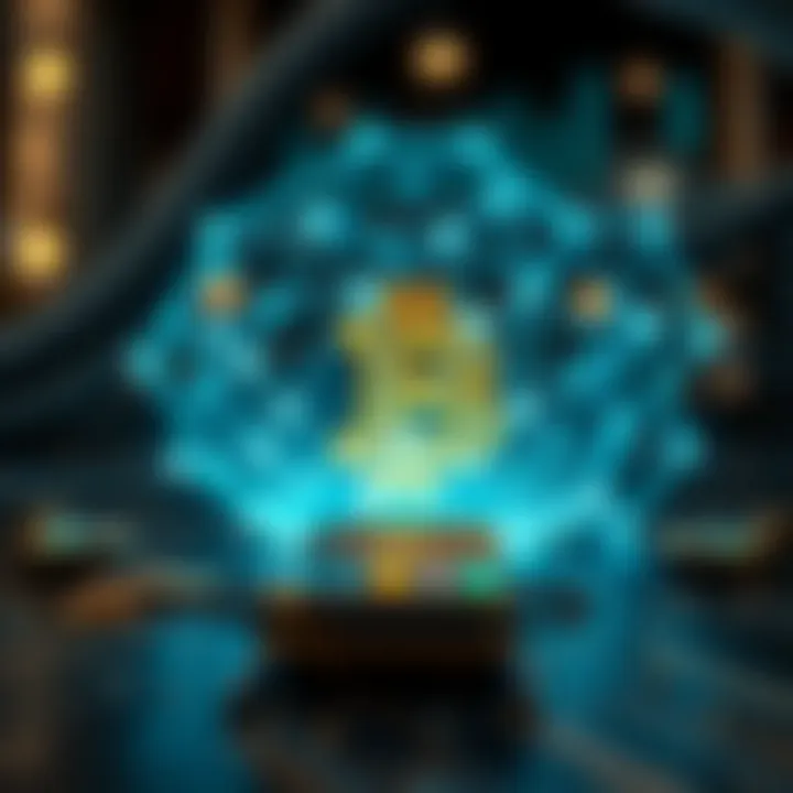 A detailed view of blockchain technology visuals