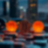 Illustration of digital tokens representing real estate assets