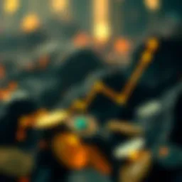 Visual representation of cryptocurrency growth on Coinbase