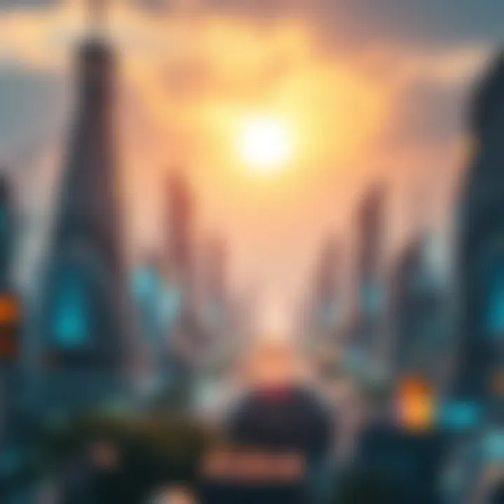 A futuristic city symbolizing technological advancement