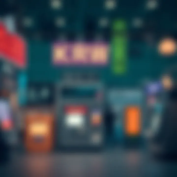 Illustration of currency conversion methods including ATMs and online platforms