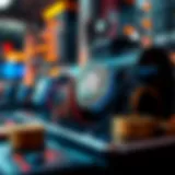 Mobile Cryptocurrency Mining Visualization Visual representation of mobile cryptocurrency mining