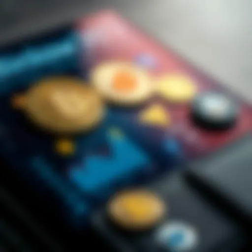 A close-up view of a digital wallet interface showcasing various cryptocurrencies.