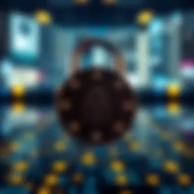 Security Features of Digital Wallets A security lock symbolizing the safety features of digital wallets.