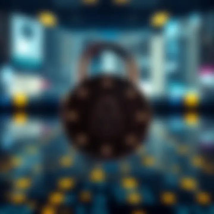 Security Features of Digital Wallets A security lock symbolizing the safety features of digital wallets.