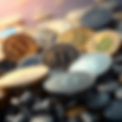 Visually appealing representation of various new cryptocurrencies