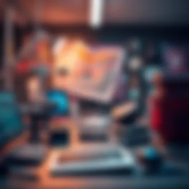 Digital Tools for NFT Art A creative workspace featuring digital tools for NFT art production.