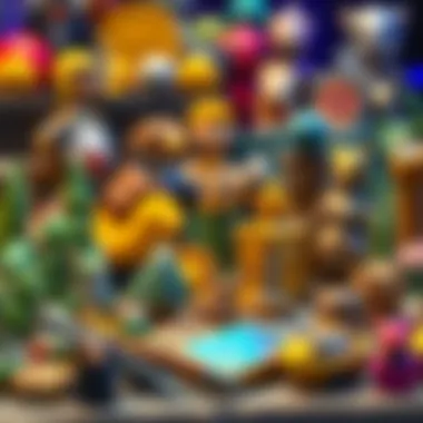 Diverse collection of digital collectibles showcasing NFT variety