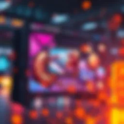 A futuristic digital canvas displaying an NFT artwork.