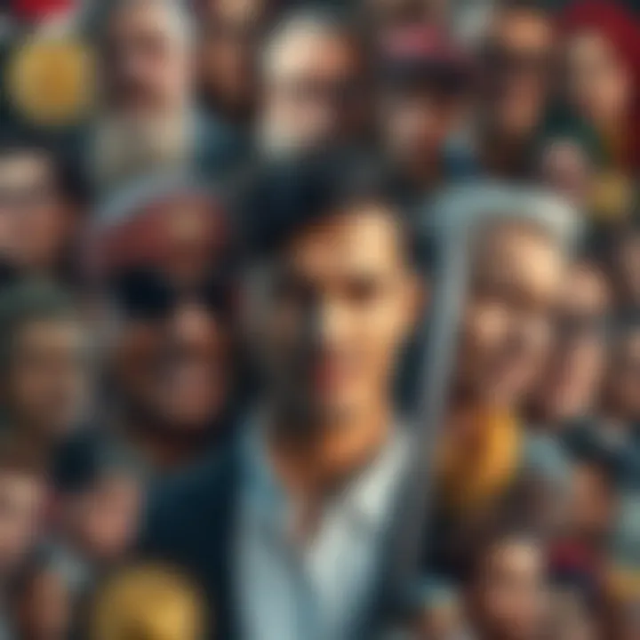 Diversity of Identities in the NFT Landscape A collage illustrating diverse NFT avatars reflecting unique identities.