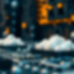 Abstract representation of quantum computing with cloud integration