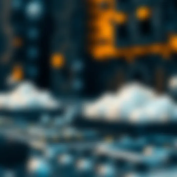 Abstract representation of quantum computing with cloud integration