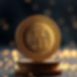 Symbolic representation of the yuan coin in the cryptocurrency market