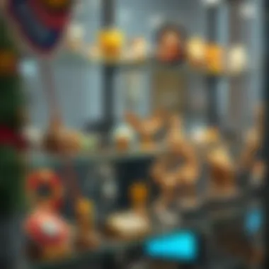 Showcasing Unique Digital Collectibles A collection of unique digital collectibles displayed on a virtual shelf