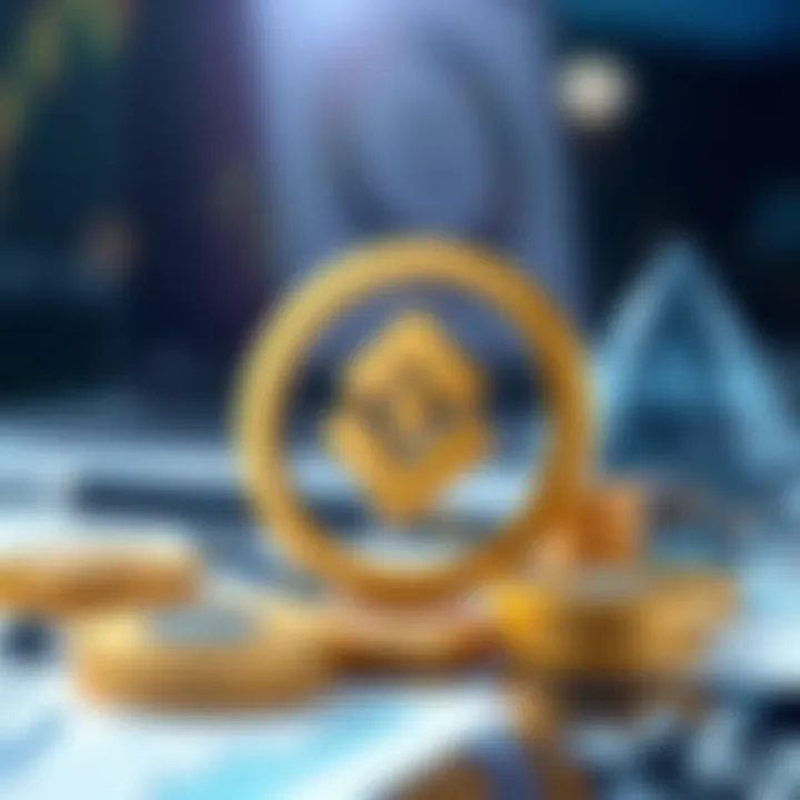 Illustration of Binance US logo with business elements