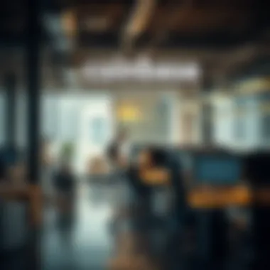 A modern office space at Coinbase reflecting innovation