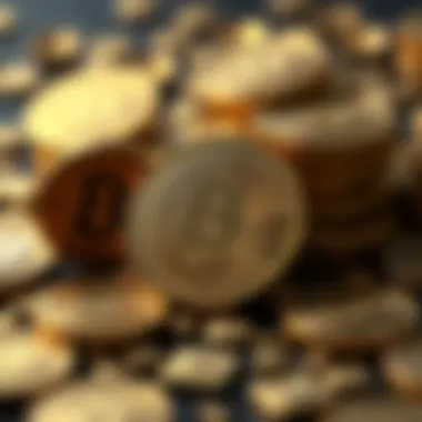 Gold Coins and Cryptocurrency Tokens: A New Era Conceptual image of gold coins and cryptocurrency tokens