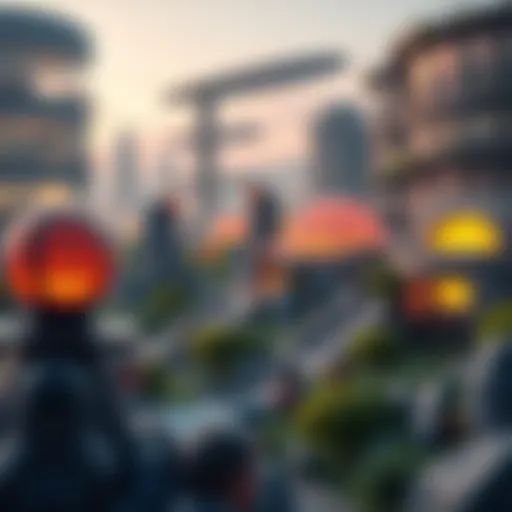 Exploring the Metaverse: A Virtual Landscape A virtual landscape showcasing diverse metaverse properties