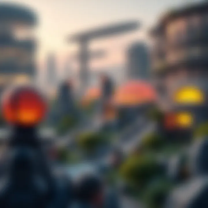 Exploring the Metaverse: A Virtual Landscape A virtual landscape showcasing diverse metaverse properties